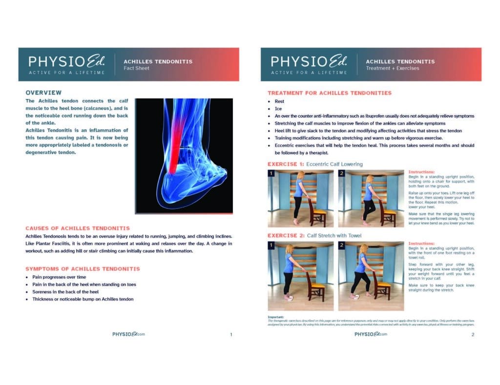 Achilles Tendonitis Printable Exercises Pdf Physio Ed 0285