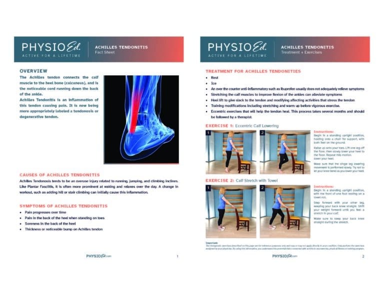 Achilles Tendonitis Printable Exercises [PDF] - Physio Ed.