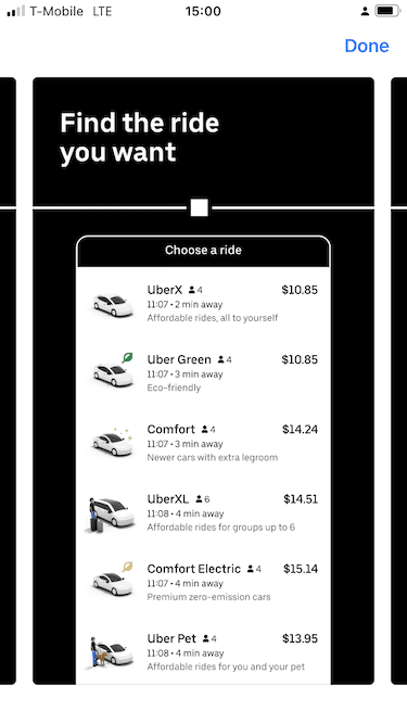 How to Use Uber and Other Rideshare Services: Image of the download screen on an iphone