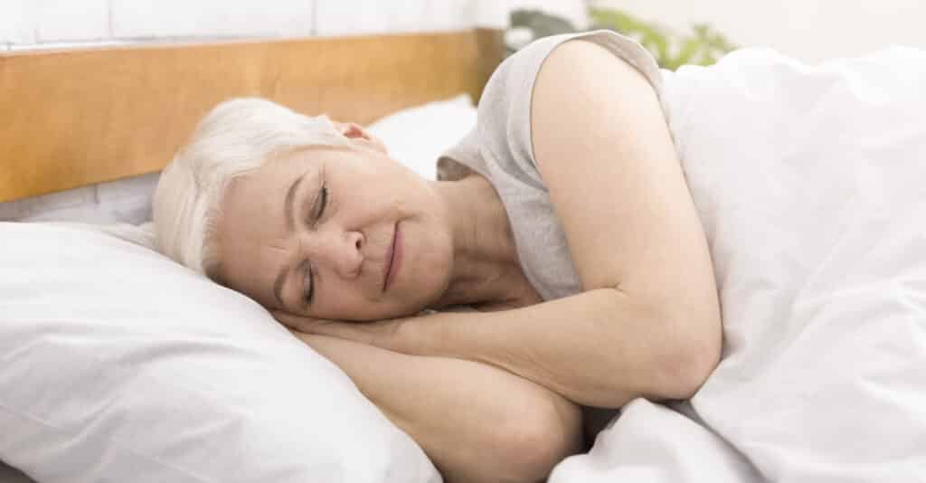 Senior woman sleeping peacefully