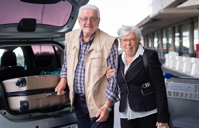 How to Use Uber: A senior couple gets a ride to the airport from a Lyft Driver