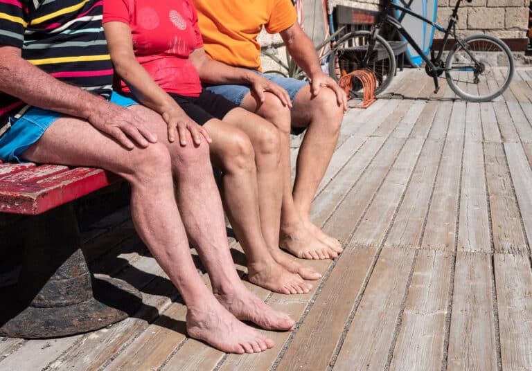 The best shoes for bunions: image of several seniors' feet and legs